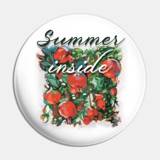 Summer Painting Vintage Bright Red T-shirt Pin