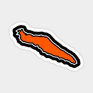 Texada Island Orange Outlined Silhouette - Simple and Classic Tangerine Flavour - Texada Island Magnet