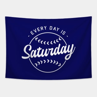 Baseball Every Day is Saturday white design Tapestry