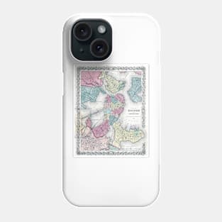 Vintage Map of Boston (1856) Phone Case