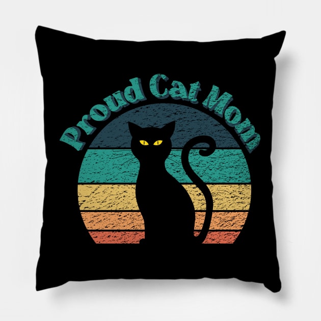 Proud Cat Mom Pillow by ObscureDesigns