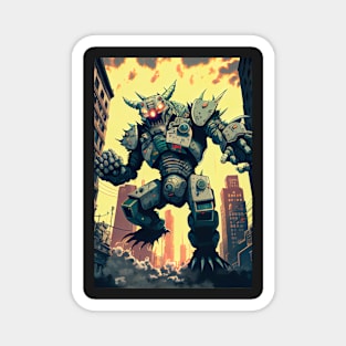 Monster giant robot attacking the city Magnet