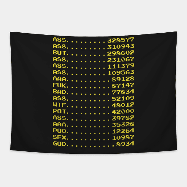 Cool Kids Arcade High Score List Tapestry by RyanJGillDesigns