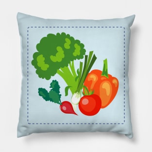 Cute Veggie Stamp Pillow