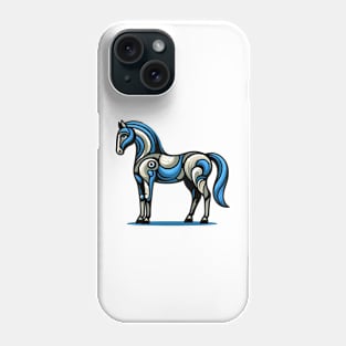 Horse illustration. Illustration of a horse in cubism style Phone Case