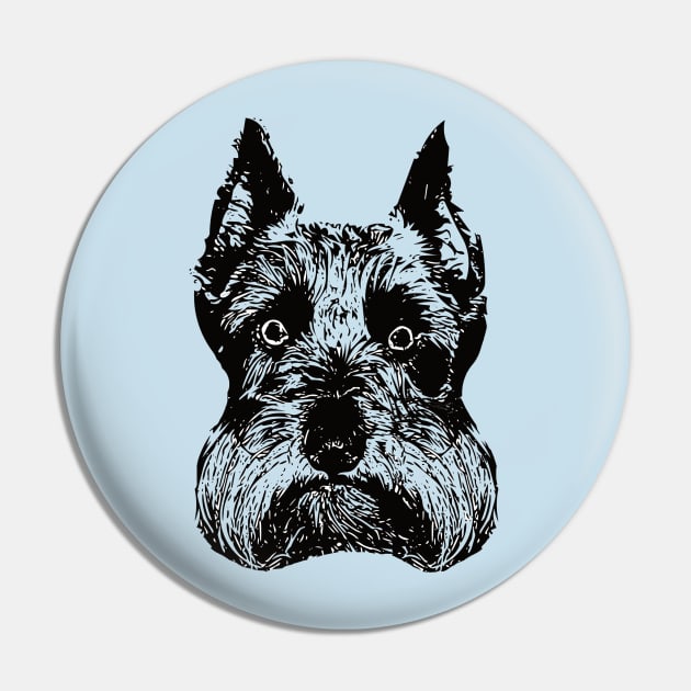 Schnauzer Face Pin by DoggyStyles