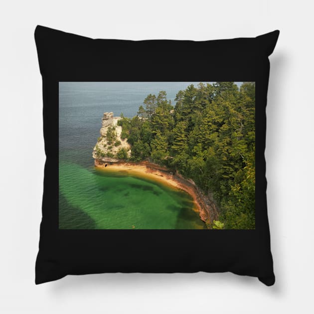 Pictured Rocks National Lakeshore Pillow by algill