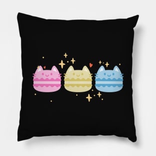 Pansexual Kawaii Macaron Cats Pillow