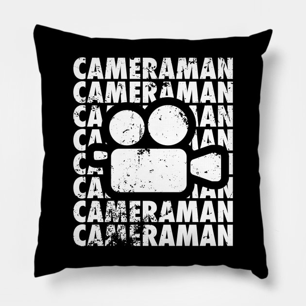 Film Video Camera Operator Cameraman DOP Gift Pillow by Super Fresh Art