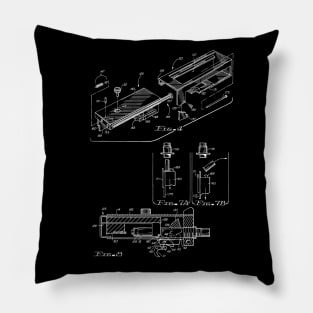 Machine Gun Adaptor Vintage Patent Drawing Pillow