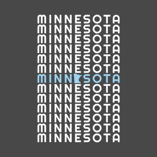 Minnesota Multiple Wordmark State Map T-Shirt