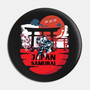 Colorful manga-style Japanese Samurai anime Character design Pin