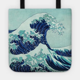 Hokusai Big Blue Wave Illustration Tote