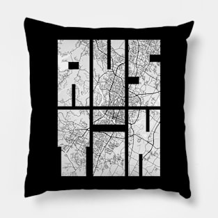 Austin, Texas, USA City Map Typography - Light Pillow