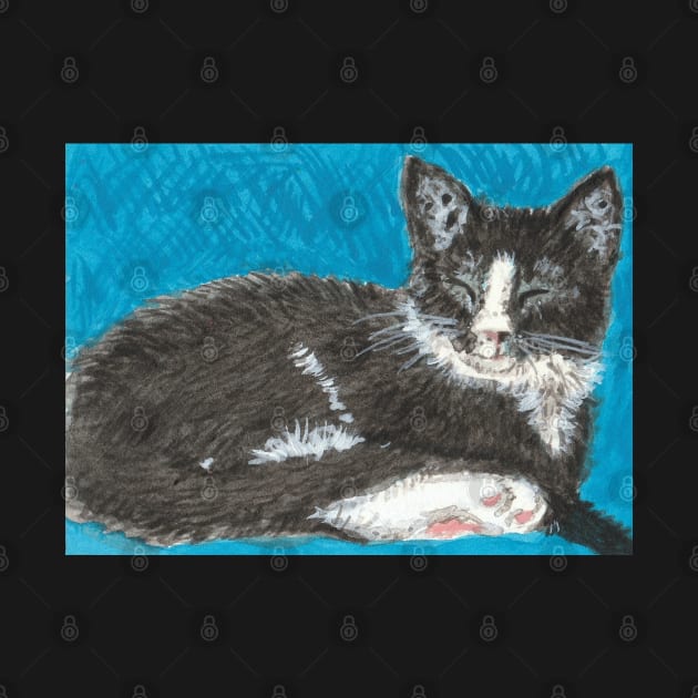 Luna Tuxedo kitten cat by SamsArtworks