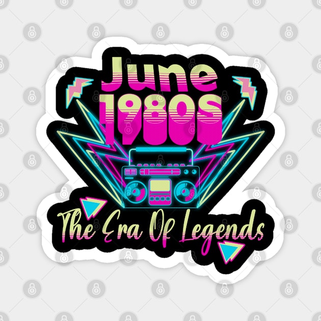 Birthday Boombox 1980s 80s Era Born Retro 1980 Magnet by Outrageous Flavors