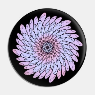 Purple Colored Floral Spiral Mandala Line Art Pin