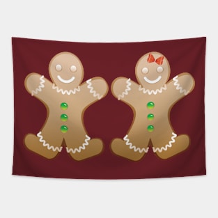 Smiling Gingerbread Cookies Tapestry