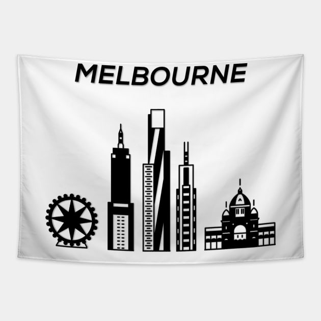 Melbourne Skyline, Australia Tapestry by maro_00