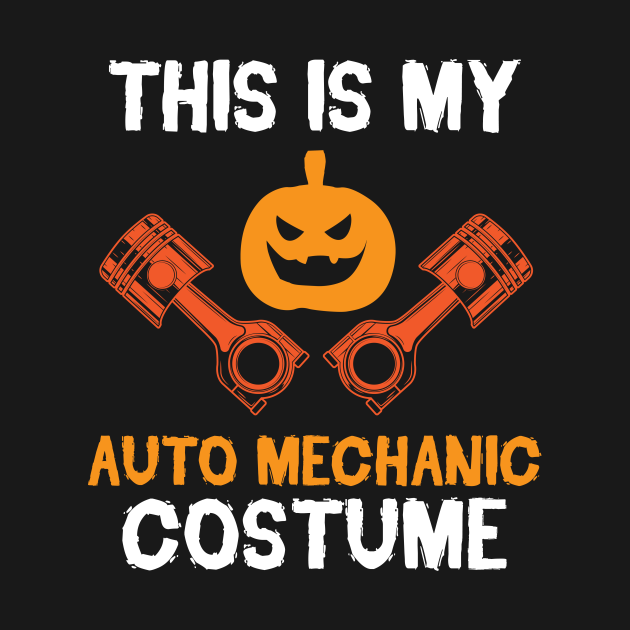 My Auto Mechanic Costume Spooky Halloween Gift Skull Long Sleeve T