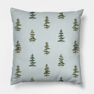 Watercolor Green Pine Trees seamless Pattern Sage Green Pillow