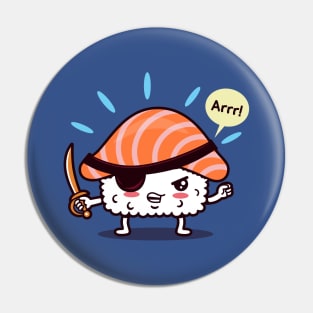 Funny Cute Kawaii Original Pirate Japanese Sushi Cartoon Pin