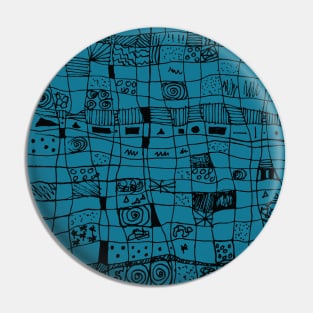 Grid design scribble style in blue Pin