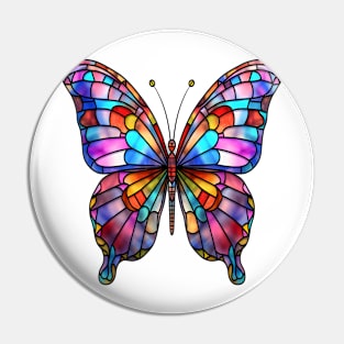 Stained Glass Colorful Butterfly #5 Pin