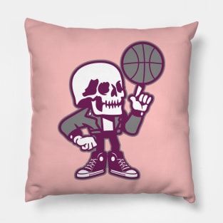 Phoenix Suns Funny Skull Playing Basketball Pillow