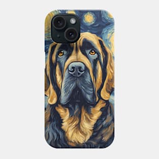 Mastiff Dog Breed Painting in a Van Gogh Starry Night Art Style Phone Case