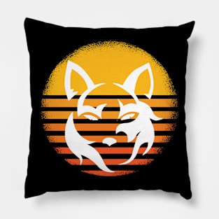 Retro Wolf Sun Pillow