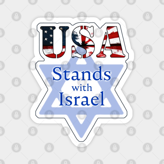 USA Stands with Israel Magnet by designs-by-ann