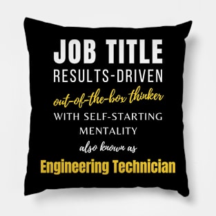 Engineering Technician | Office Work Coworker Career Jobs Pillow