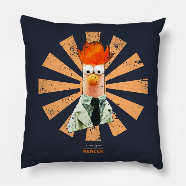 Beaker Retro Japanese Muppets Pillow by Nova5