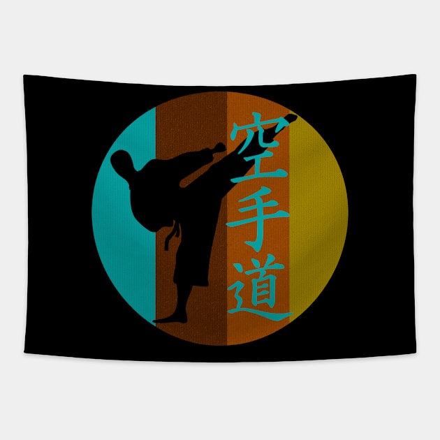 Karate Karatedo Retro Martial Arts Gift Kick Tapestry by Littlelimehead