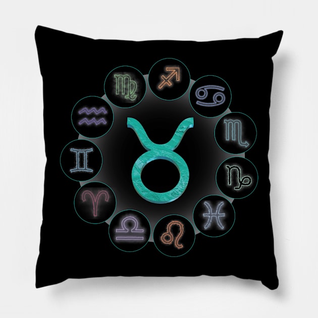 Taurus/The Bull Zodiac Symbol. Pillow by voloshendesigns