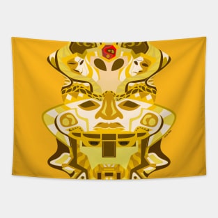 golden gemini olmec head ecopop Tapestry