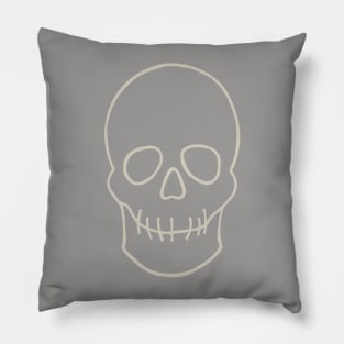 Simply Spooky Collection - Skull - Ghost Grey and Bone White Pillow