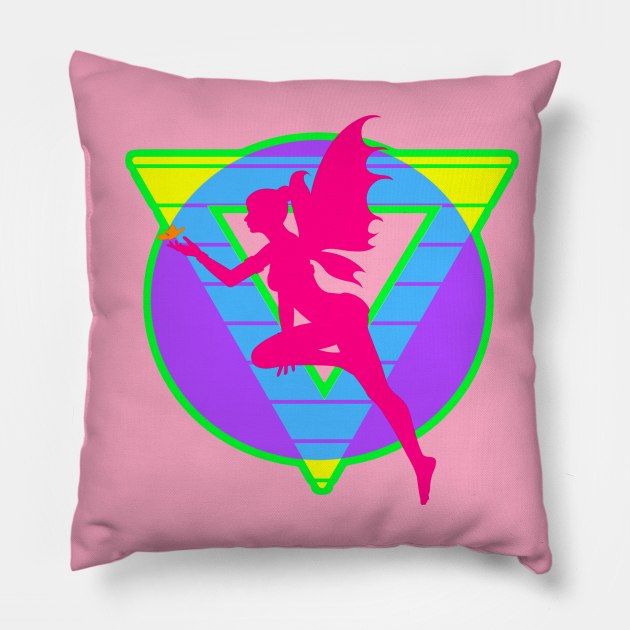 1980s Nostalgia Fairy Graphic Pillow by AlondraHanley