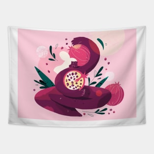 Fruit Ladies yoga pomegranate Tapestry