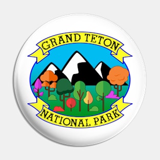 GRAND TETON NATIONAL PARK WYOMING HAPPY CAMPER HIKING CLIMBING Pin