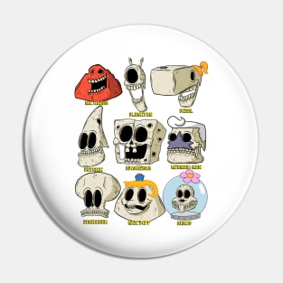 Cartoon Skulls (6) Pin