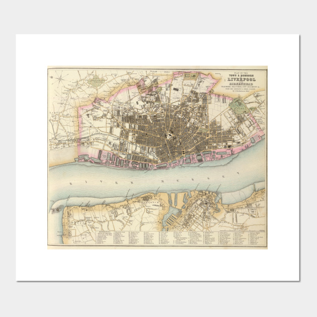Vintage Map Of Liverpool England 1872 Liverpool Map Posters And Art Prints Teepublic