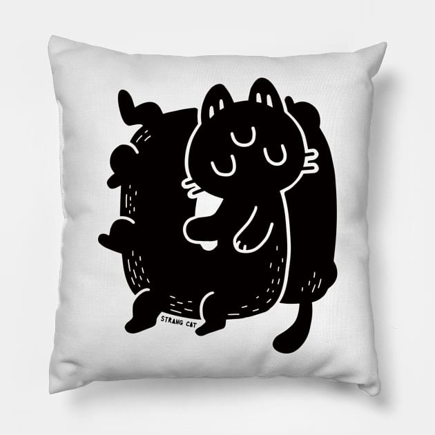 STRANGE CAT - take a nap Pillow by rabbitpaintpen