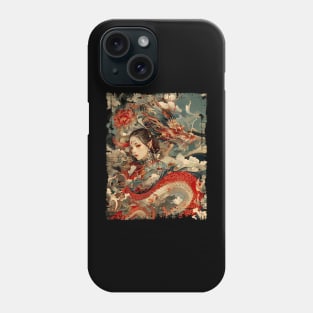 Asian Dragon with Girl Vintage Phone Case