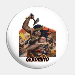 Geronimo native american war axe vintage design Pin