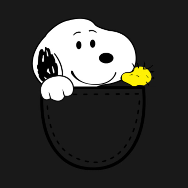 Snoopy and Woodstock inside Pocket Together - Snoopy - T-Shirt