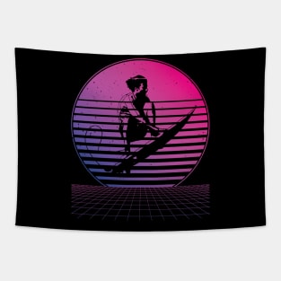 Retro Surfing Lovers Sports Shirt Beach Surfer Girls Funny Tapestry