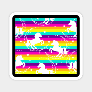 Unicorn pattern rainbow magical Magnet