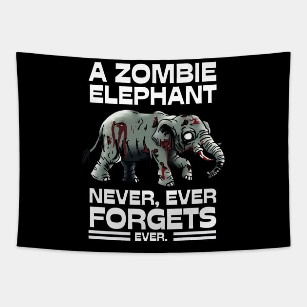 A Zombie Elephant Never Forgets Tapestry by Rotten Apple